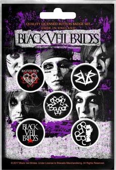 Black Veil Brides button set - Pentagram