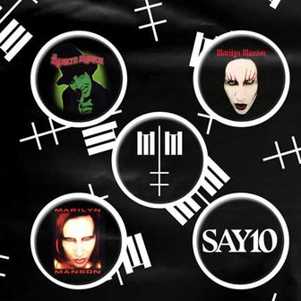 Marilyn Manson button set - Cross Logo