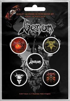Venom button set - Black metal