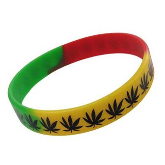 Rasta cannabis rekbare armband
