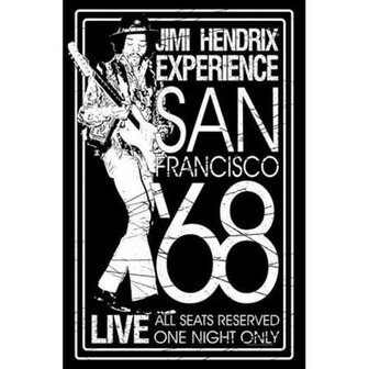 Jimi Hendrix textielposter 'San Francisco 68'