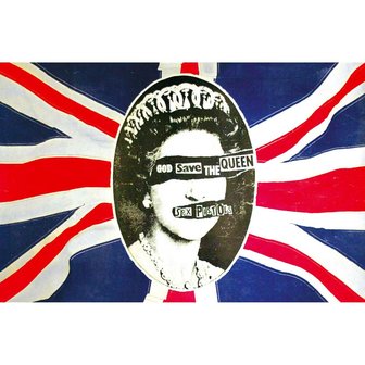 Sex Pistols textielposter - God Save The Queen