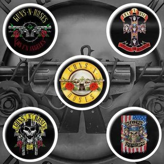 Guns N Roses button set - Bullet logo