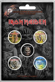 Iron Maiden button set - Faces of Eddie