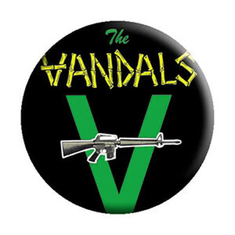 The Vandals button - Logo With Gun