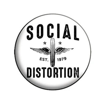Social Distortion button - Wings