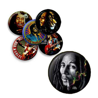 Bob Marley button set - 6 stuks
