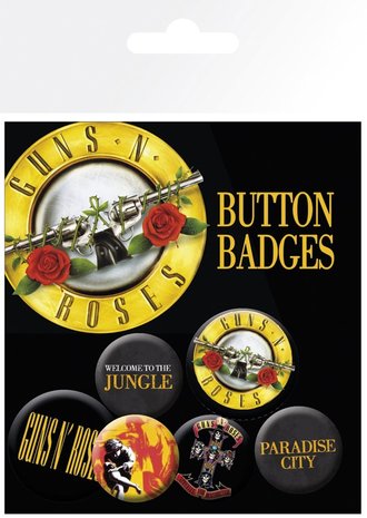 Guns N Roses button set - Lyrics and Logos