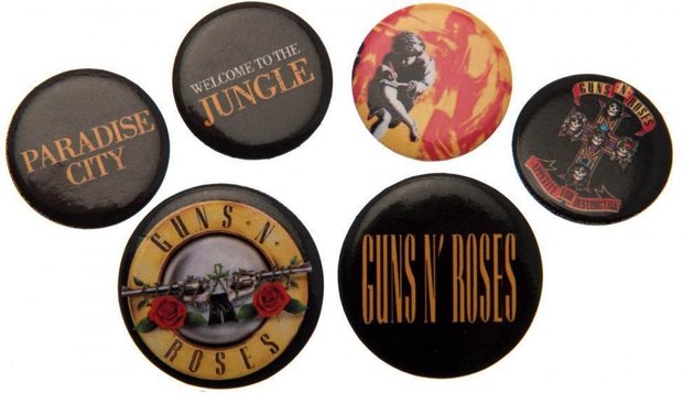 Guns N Roses button set - Lyrics and Logos